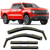 CZShiYue in-channel rain guards on Silverado Sierra front view protect against rain while driving