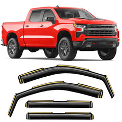 CZShiYue in-channel rain guards on Silverado Sierra front view protect against rain while driving