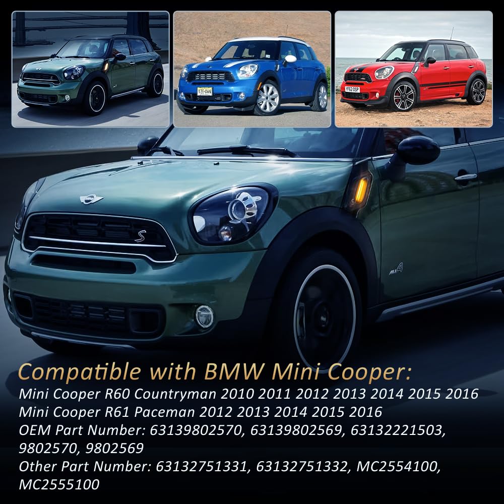 D-Lumina Mini Cooper rear-right LED side marker boosts daytime visibility