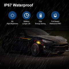 D-Lumina smoked amber right side marker installed for sleek appearance.