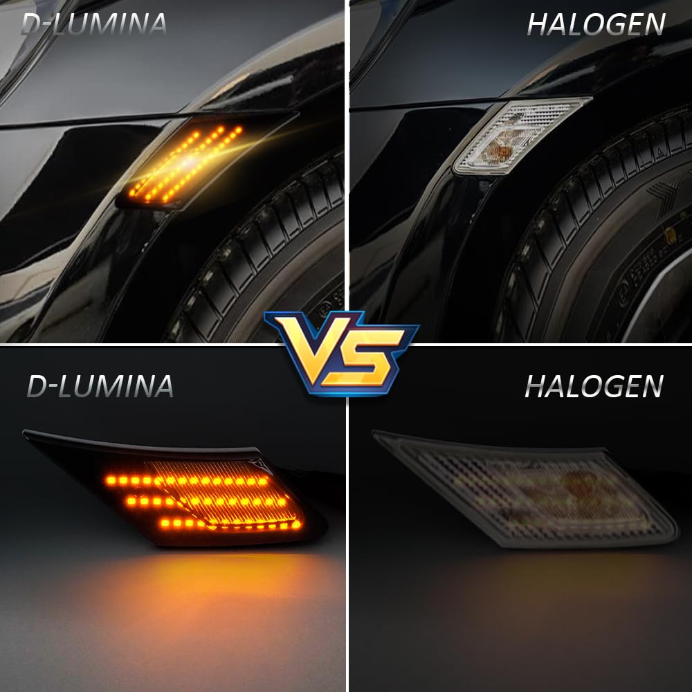 D-Lumina smoked amber side marker for 86 increases road presence and safety.