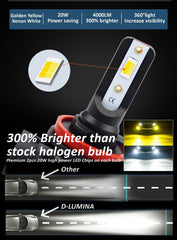 D-Lumina switchback H11 fog light 3000K yellow improves fog penetration