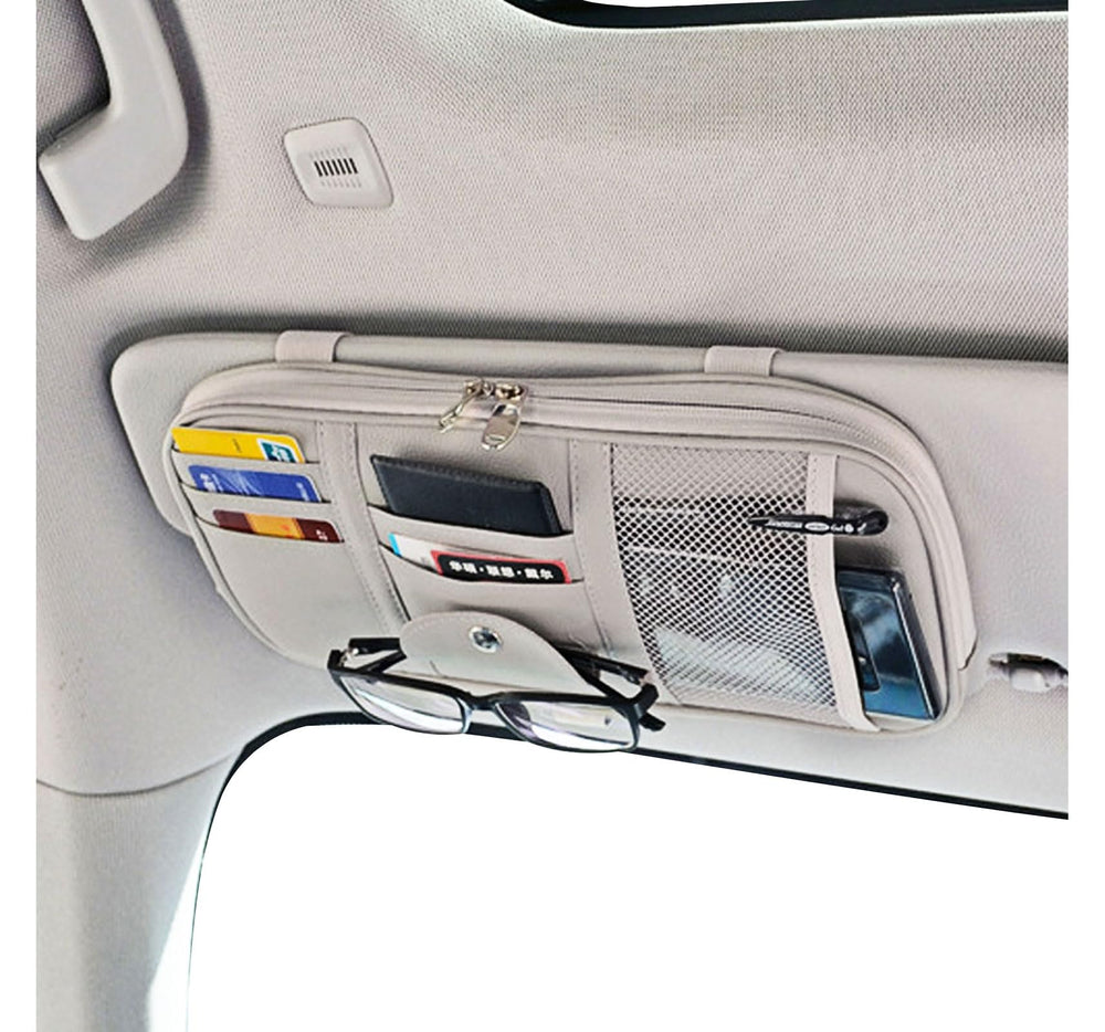 Da by car sun visor organizer with zipped compartment keeps valuables secure during drives.