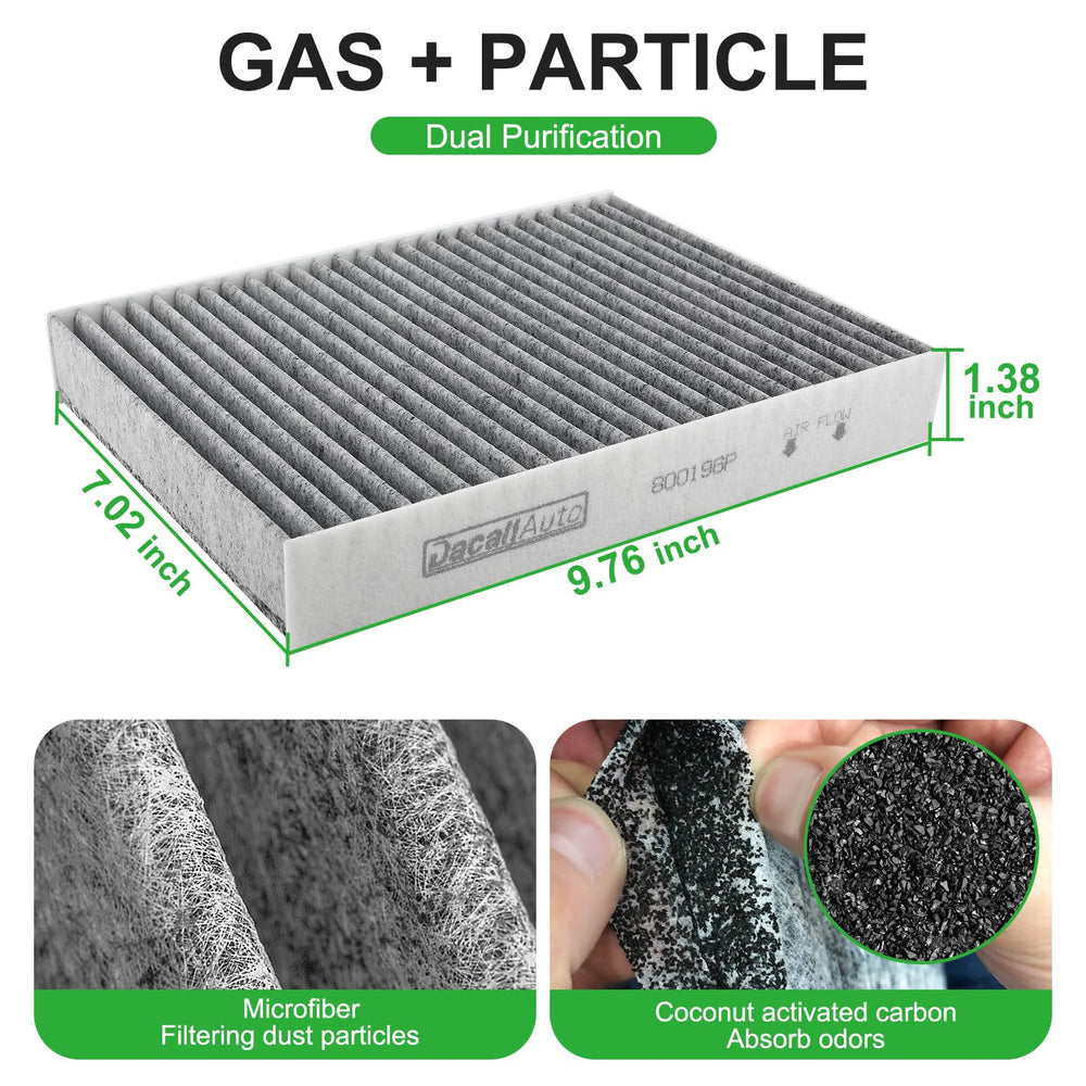 Dacall cabin air filter set for Qashqai maintains fresh cabin air