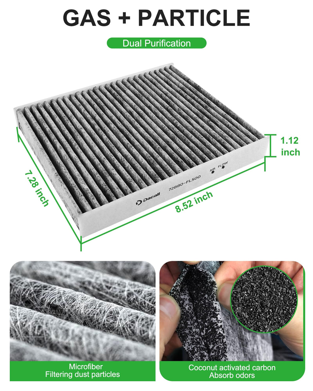Dacall combo filter packaging shows easy one-stop replacement convenience.