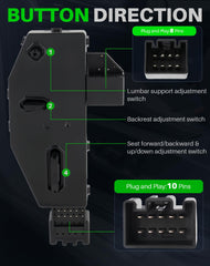 Dacall GMC Sierra front-left seat switch provides precise multi-directional adjustment
