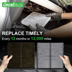 Dacall easy-install cabin filter shown in under 8 minutes.