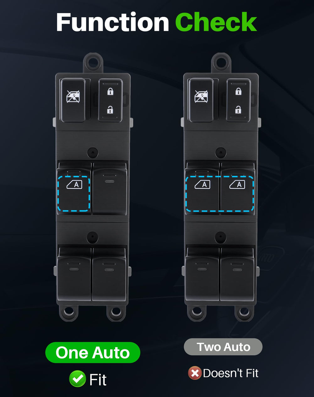 Installed Dacall Master switch in a Nissan Frontier driver's door