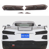 Daeiclru Corvette C8 smoked tail light cover close-up with durable ABS finish.