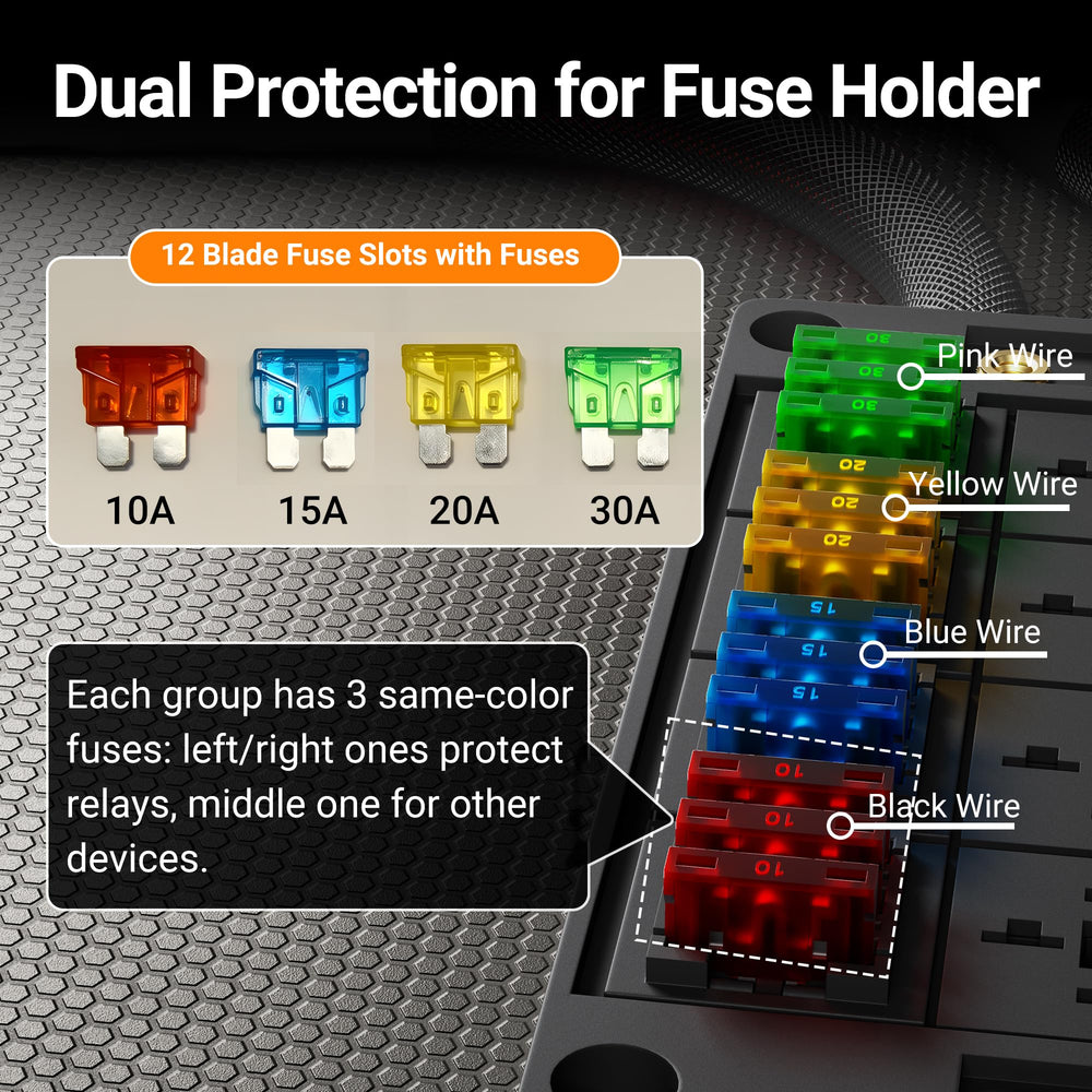 DaierTek 12 AWG wiring ensures secure high-current connections.