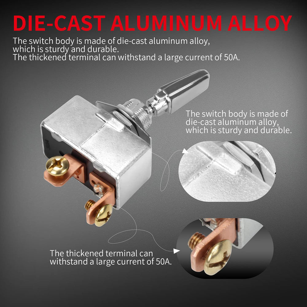 12mm mounting hole DaierTek toggle switch fits standard automotive panels.