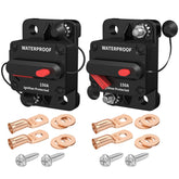 DAIERTEK 12V 150A circuit breaker front view safeguards boats and vehicles from overload.