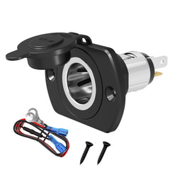 DaierTek 12V cigarette lighter socket with metal clip for quick plug installation