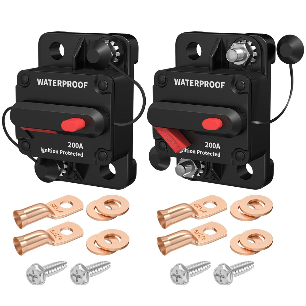 DAIERTEK 12V 200A circuit breaker with waterproof housing for marine and automotive use