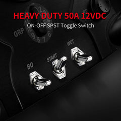 DaierTek 50A 12V DC toggle switch for vehicle lights and accessories.