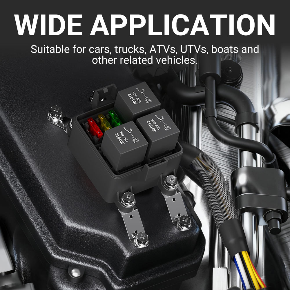 DaierTek kit includes three fuses and three relays for versatile wiring