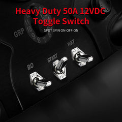 DaierTek heavy duty 50A 12V switch powering a vehicle electrical system