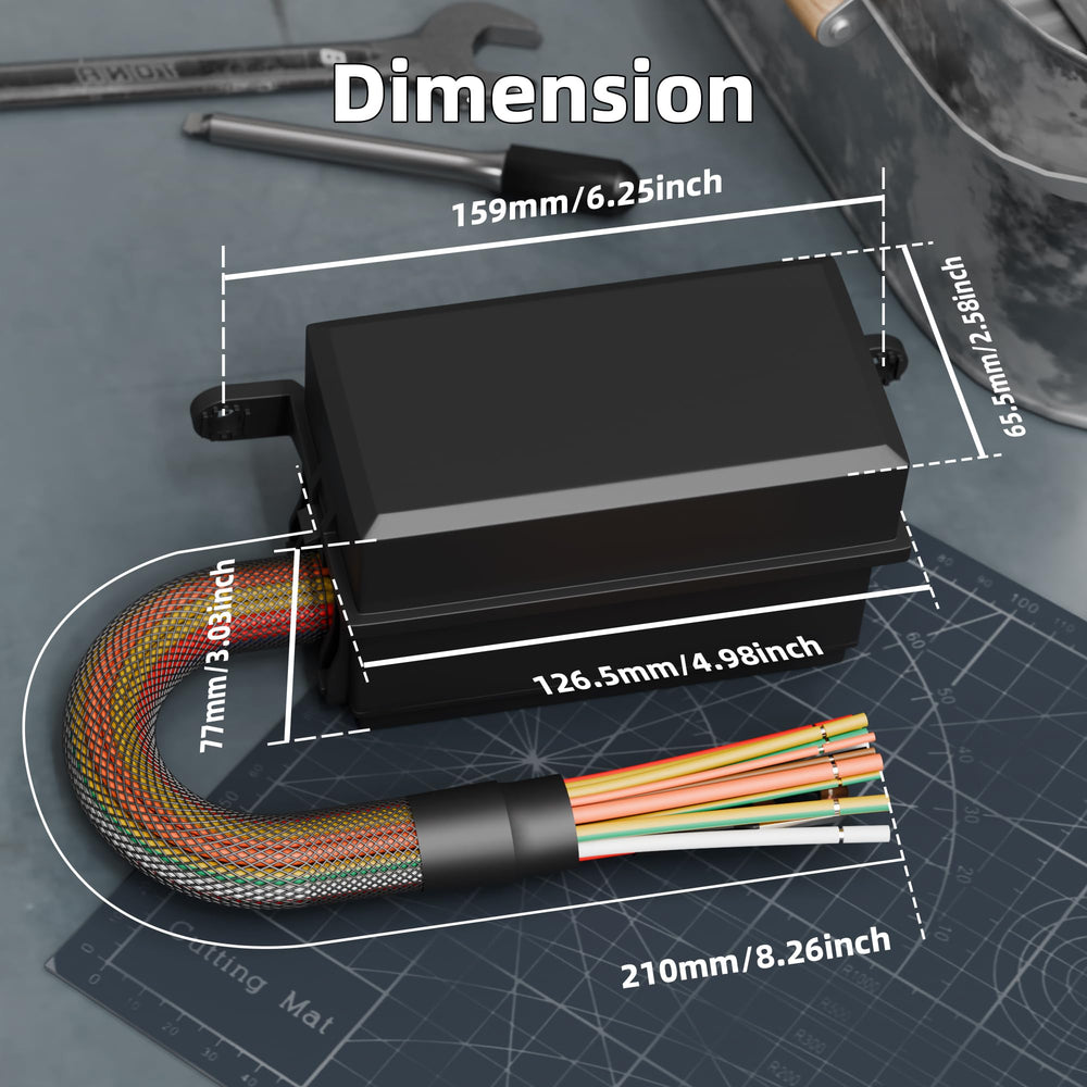 DaierTek waterproof 12V fuse relay box bottom with splash-proof design.