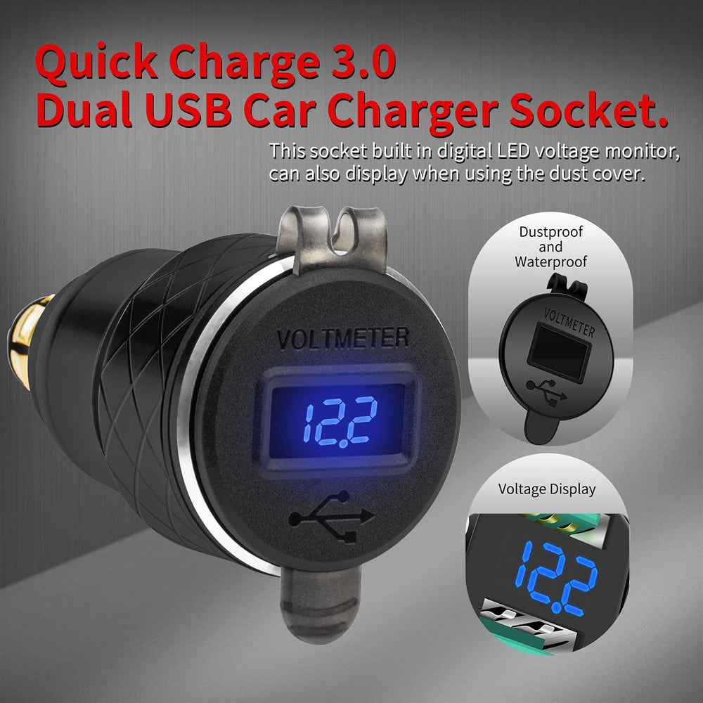 DaierTek waterproof din cover protects USB ports against rain and splashes.