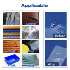 Daiphelim tape patching a boat cover for weather protection