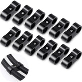 DaisyInner 6AN hose separator clamp in black keeps fuel hoses neatly organized and accessible