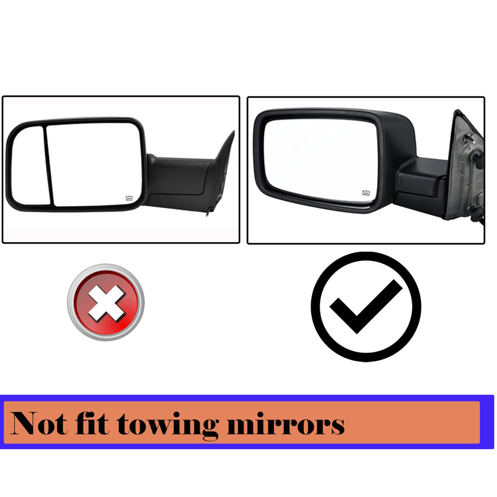 Ram driver-side mirror replacement for 2009-2018 models.