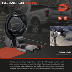 Daposhac ABS plastic fuel door housing resists moisture and temperature changes.