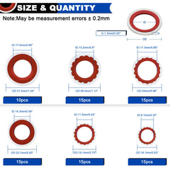 Daptemn six-size gasket layout showing broad compatibility for ports.