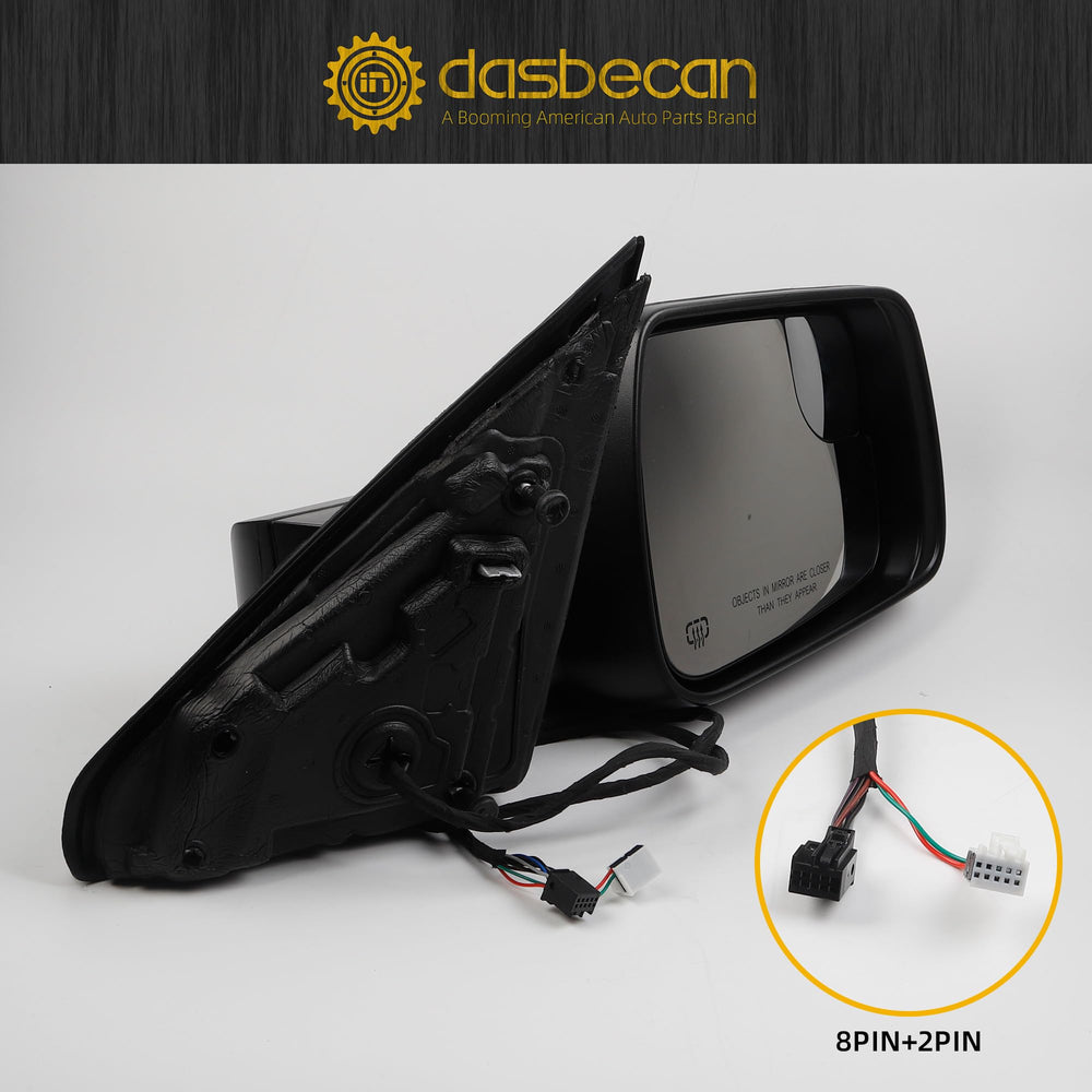 Plug and play 10-pin connector on Dasbecan Ram 1500 mirror for quick install