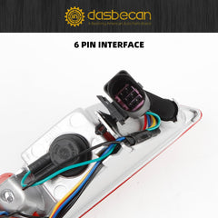 Dasbecan Audi Q5 chrome interior with clear and red lens for a modern appearance.
