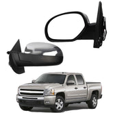 Dasbecan driver side mirror with chrome cover on Chevy Silverado showing style and fit