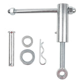 Dasbecan dump truck tailgate latch front view, sturdy steel build for secure transport.
