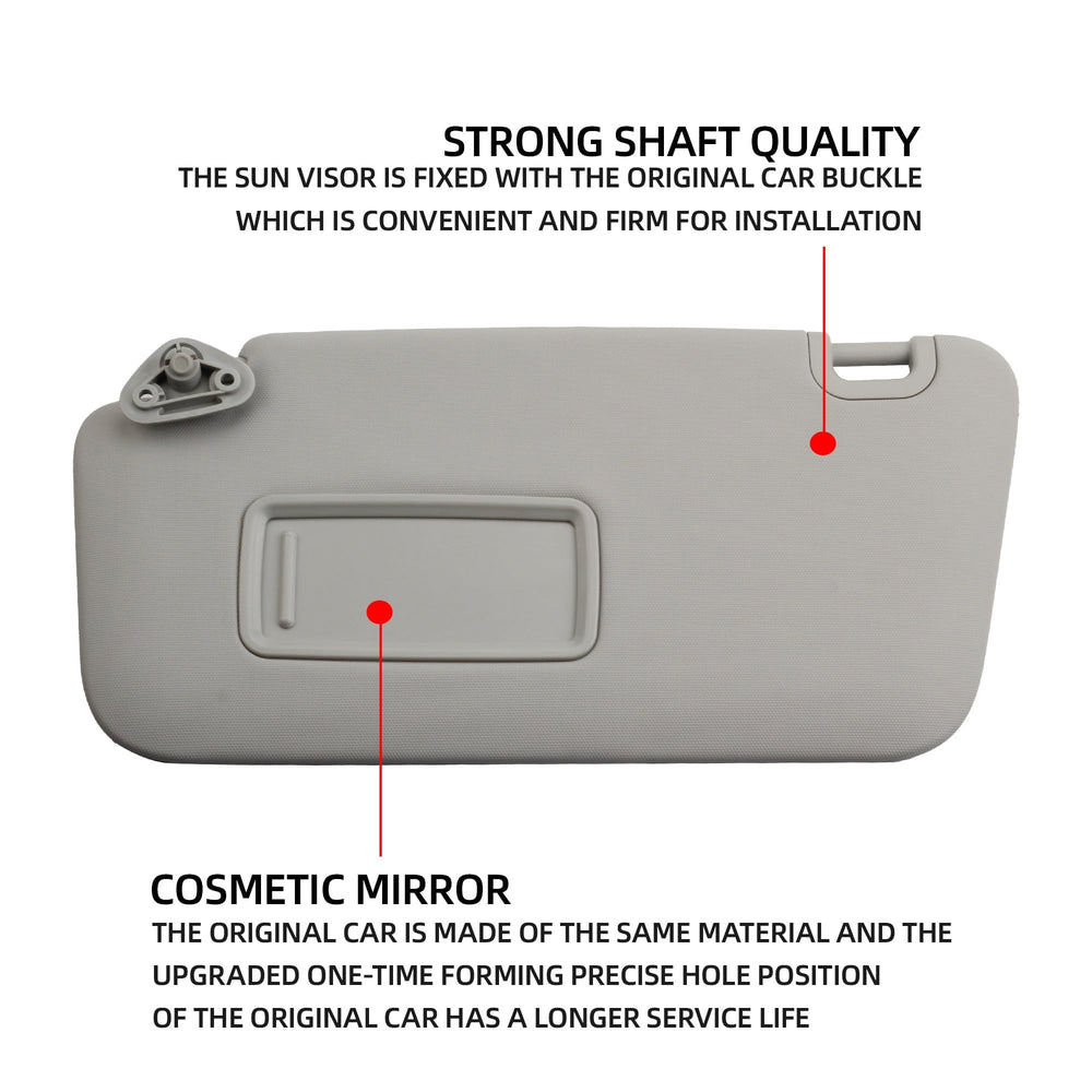 Dasbecan grey driver left-side visor in packaging, ready for replacement.