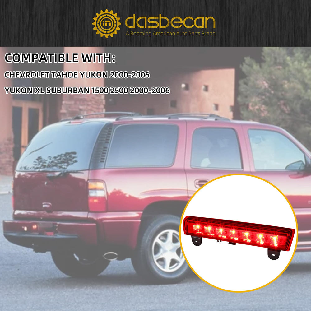 Dasbecan LED 3rd high mount brake light for Yukon XL 1500-2500 improves safety on stops.