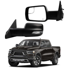 Dasbecan left driver side mirror assembly for Ram 1500, replacement with heated glass and signals for improved visibility.