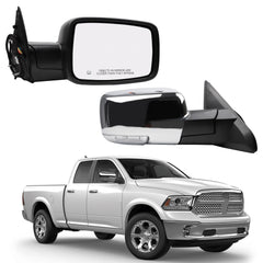Dasbecan passenger side mirror for Ram 1500 with chrome cover improves visibility and style