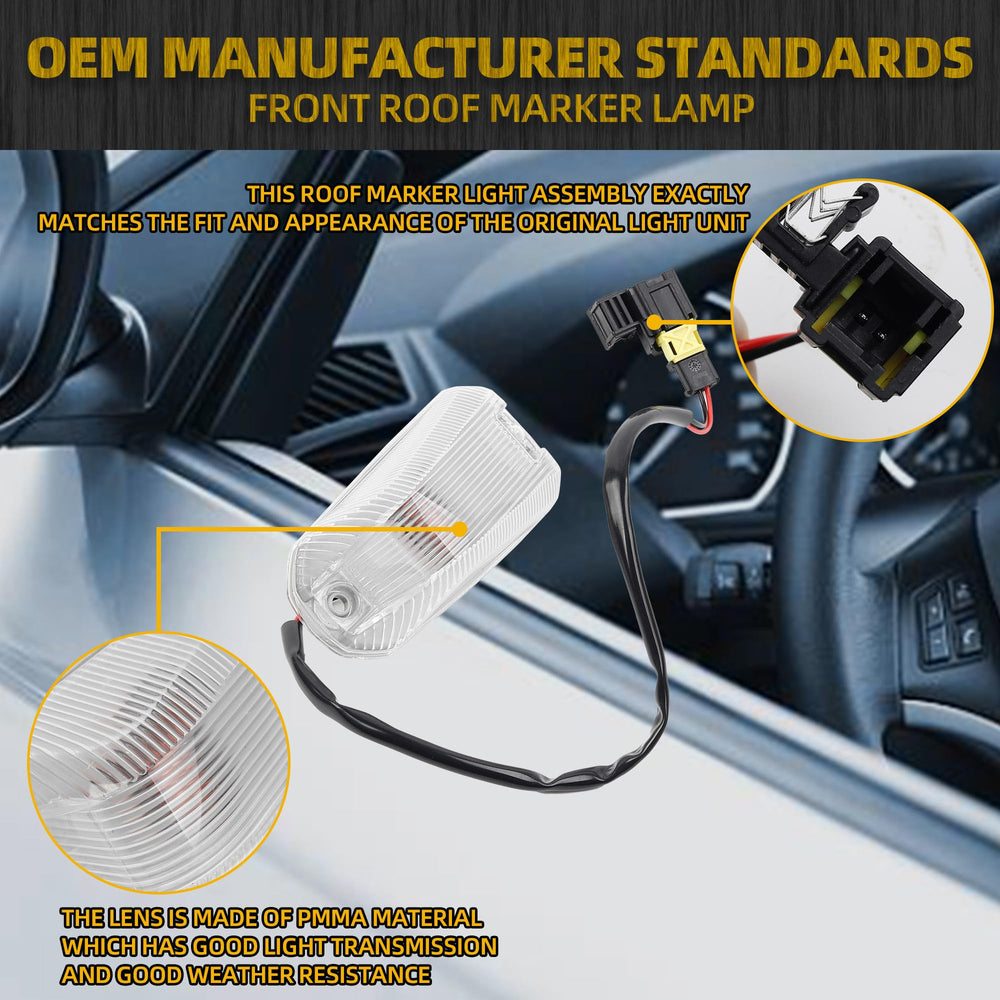 Dasbecan front marker light with PC lens for long-lasting clarity and brightness.