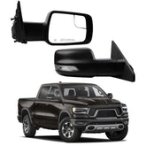 Dasbecan Ram 1500 right passenger mirror with black texture housing for improved visibility