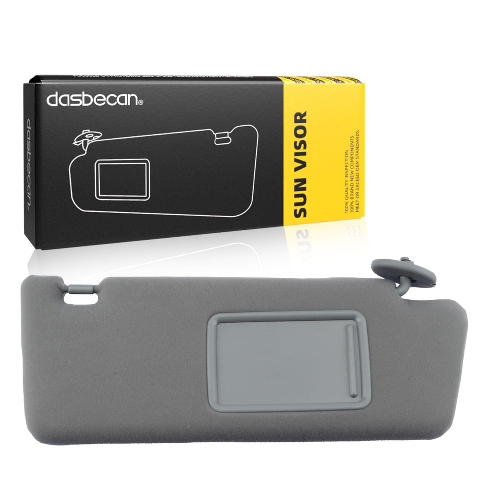 Dasbecan right passenger sun visor for Toyota Tacoma gray, front view reducing glare.