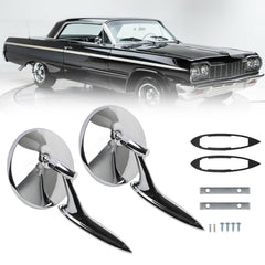 Dasbecan round bowtie mirror with ribbed base offers classic style and clear side visibility.