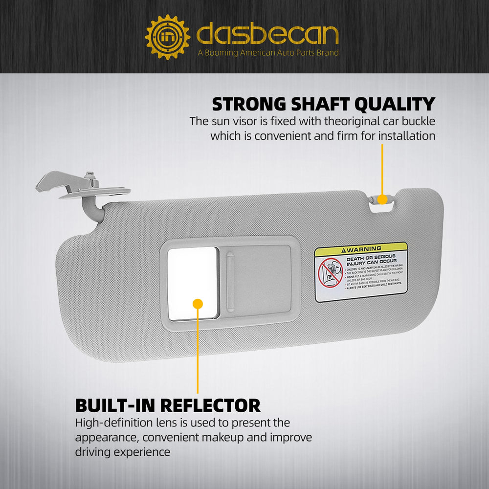Dasbecan sun visor installation in car demonstrates quick snap-in replacement