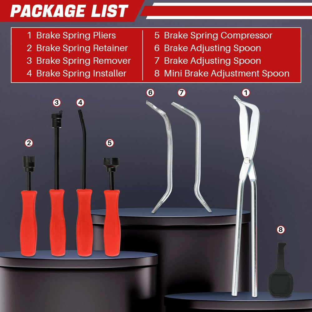 DASBET brake spring pliers shown for safe, precise spring handling.