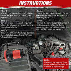 Dasbet included hoses and clamps simplify oil changes