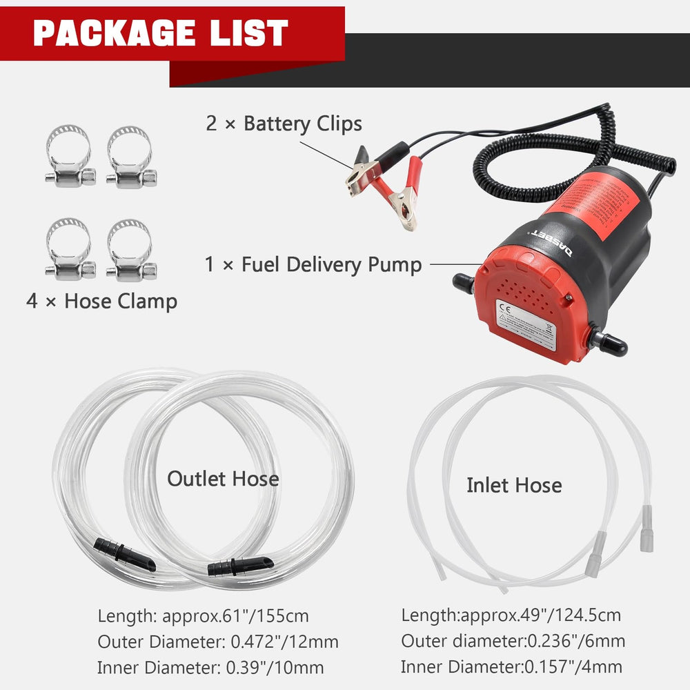 Dasbet oil extractor hoses for spill-free transfer between containers