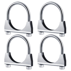 Datanly 4 pack exhaust clamps securing 2 inch pipes for leak free connection
