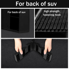 Datanly trunk blocks with hook-and-loop fasteners prevent sliding.