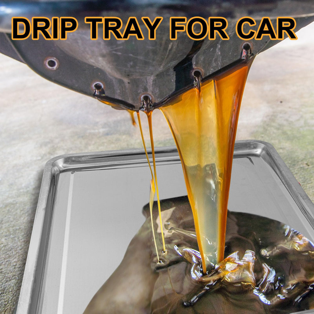 Datanly stainless steel drip pan close-up highlights rust resistance