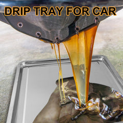 Datanly stainless steel drip pan close-up highlights rust resistance