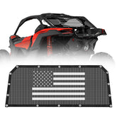 Dawnjaccee rear window net with American flag design blocks dust while preserving airflow on Polaris RZR