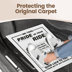 Dayacoco paper floor mats measure 20 by 16 inches for broad vehicle coverage.